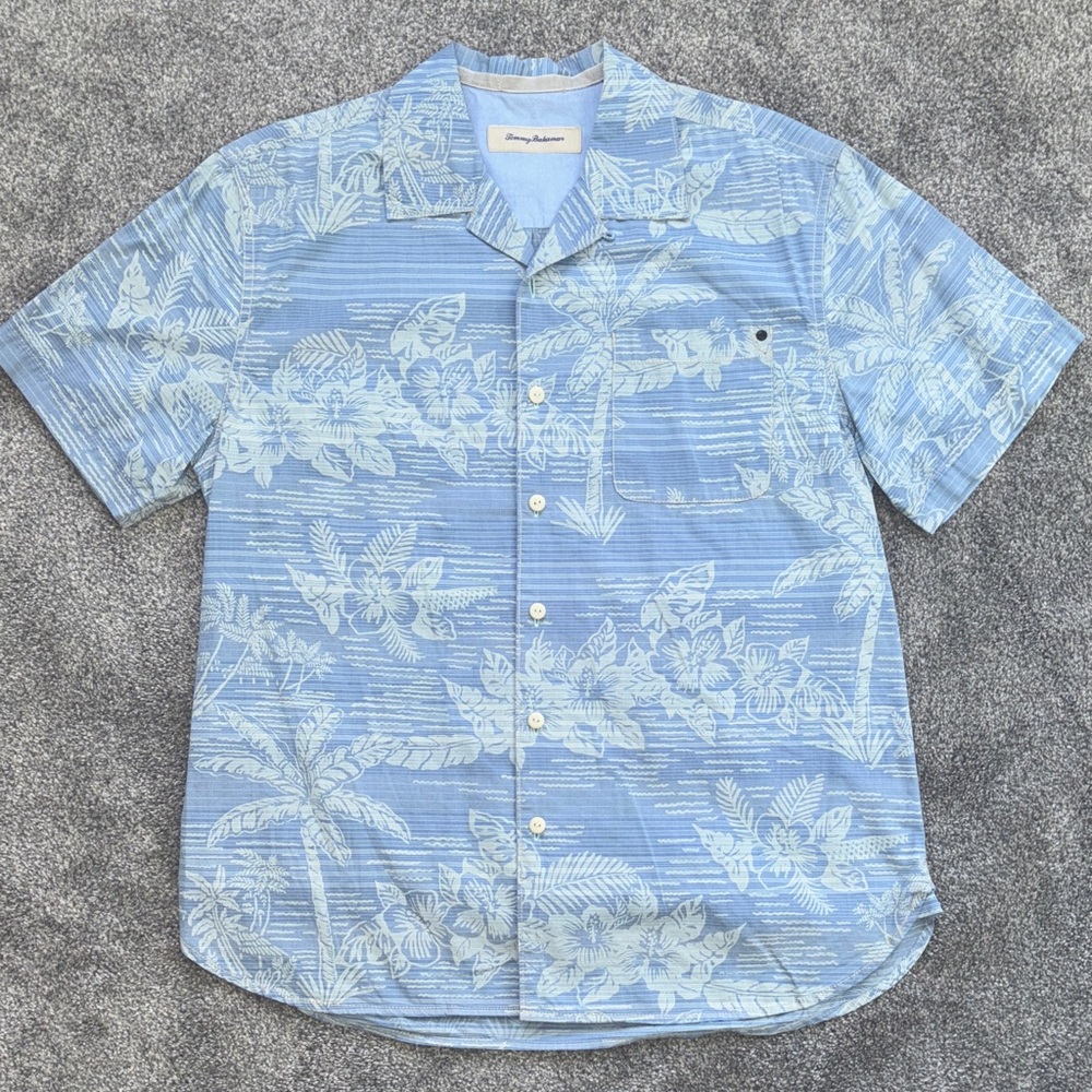 Tommy Bahama Light Blue Tropical Print Shirt